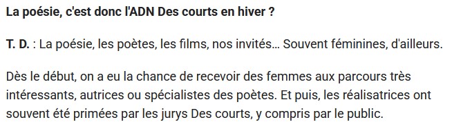 13è édition du Festival des Courts en Hiver 2025